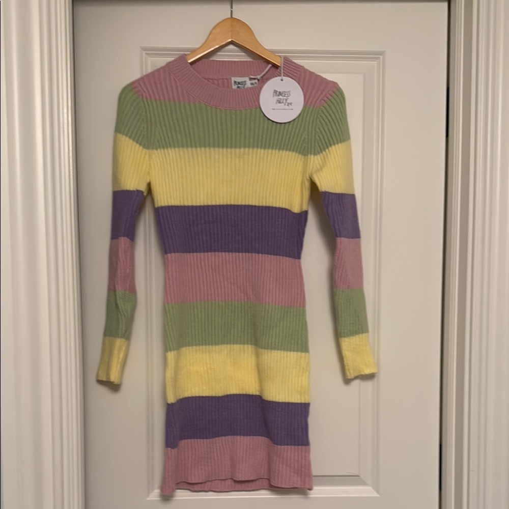 Striped Ribbed Knit Dress